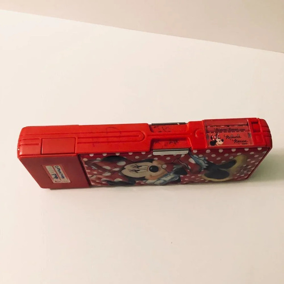 Vintage 90s Disneys Minnie Mouse Kids Double Sided Pencil Case With 4 Buttons - Picture 7 of 16